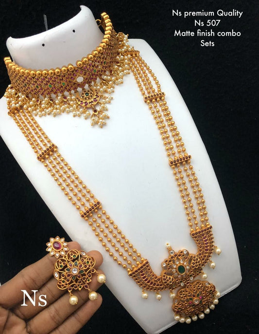 Laxmi Devi Temple Jewellery Combo Set By Stonecart