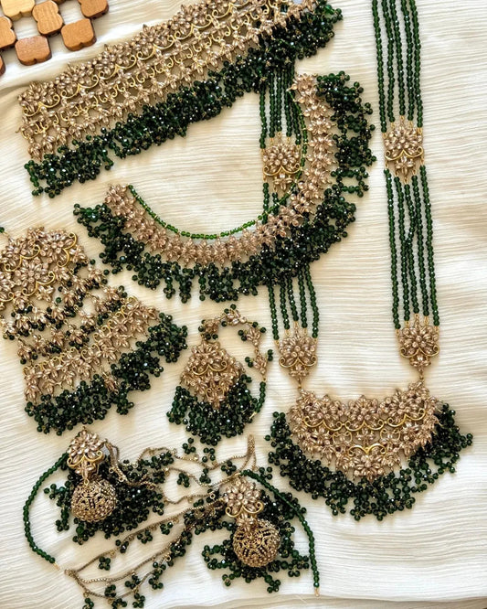 Buy Elegant Antique Gold Pakistani Necklace Set