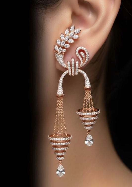 Glamorous AD Stone Partywear Earrings Pair